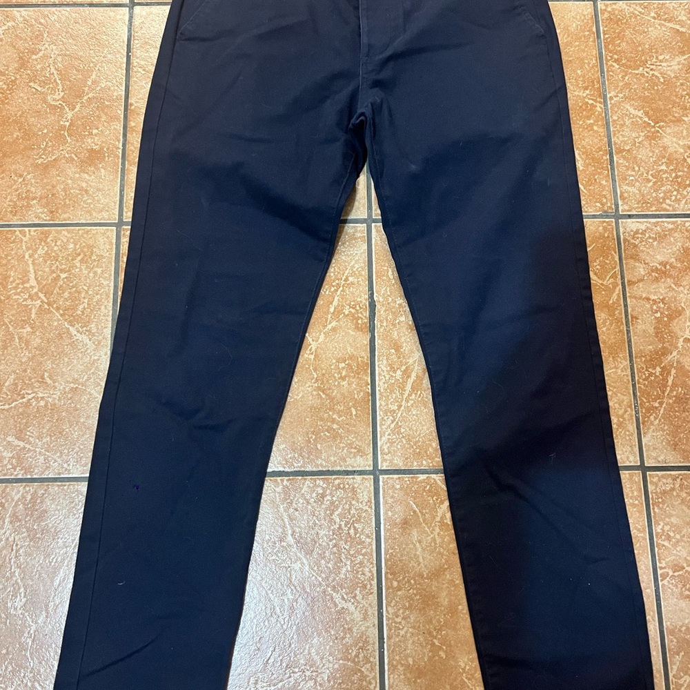 Topman Pants Mens W34 L34* Navy Blue Khaki Skinny Leg Chino Casual Office